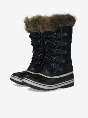 Sorel Tall Lace-Up Winter Boots with Faux Fur Trim - Black & Brown